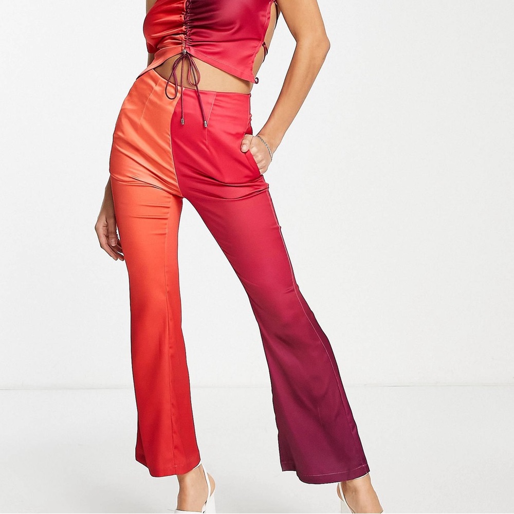 Amy Lynn satin wide leg pants in ombre
